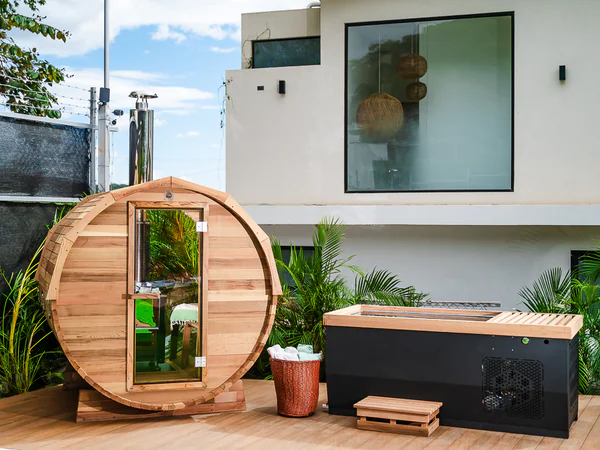 Lujoso Exterior Oasis con Sauna y Moderno Amenities